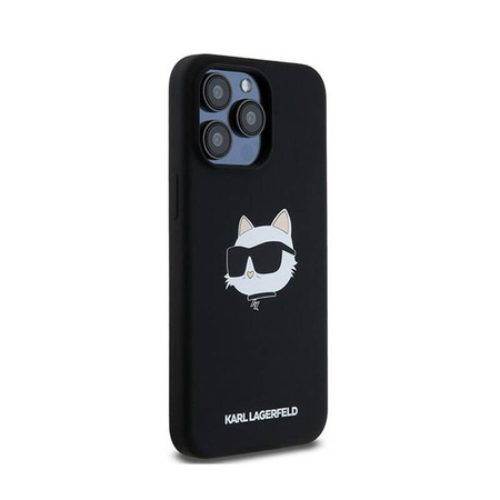 Karl Lagerfeld Silicone Choupette Head MagSafe - Etui iPhone 15 Pro Max (czarny) (KLHMP15XSCHPPLK)