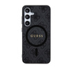 Guess 4G Collection Leather Metal Logo MagSafe - Etui Samsung Galaxy S24 (czarny) (GUHMS24SG4GFRK)