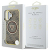 Guess IML Metal Glitter 4G Circle Triangle MagSafe - Etui do iPhone 16 (brązowy) (GUHMP16SHG4PRTGW)