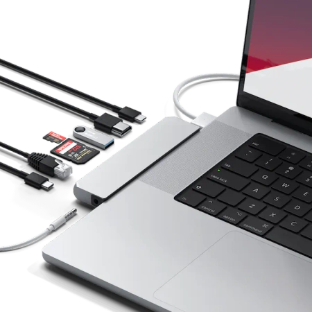 Satechi Pro Hub max - aluminiowy Hub z podwójnym USB-C do MacBooka - srebrny (ST-UCPHMXS)