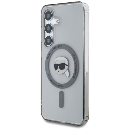 Karl Lagerfeld Button Karl Head Printed Logo MagSafe - Etui Samsung Galaxy S25 (czarny) (KLHMS25SHLSKIK)
