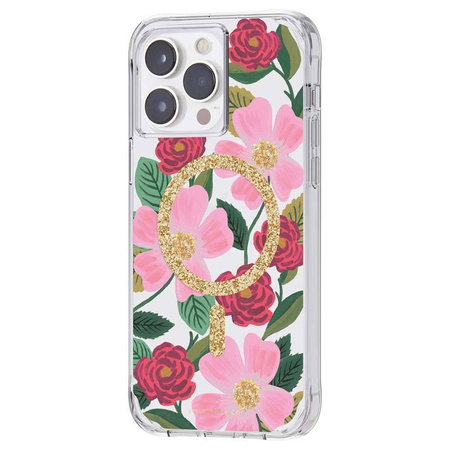 Rifle Paper Clear MagSafe - Etui iPhone 14 Pro Max zdobione złotem (Rose Garden) (RP049324)