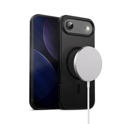 Crong Hybrid Frost MAG Cover - Etui MagSafe iPhone Air (czarny) (CRGHFMIP1766ABLK)