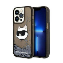 Karl Lagerfeld Liquid Glitter NFT Choupette Head - Etui iPhone 14 Pro (czarny) (KLHCP14LLNCHCK)
