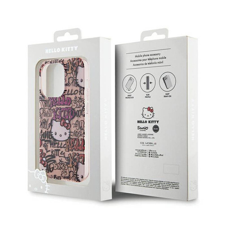 Hello Kitty IML Tags Graffiti - Etui iPhone 13 Pro (różowy) (HKHCP13LHDGPTP)