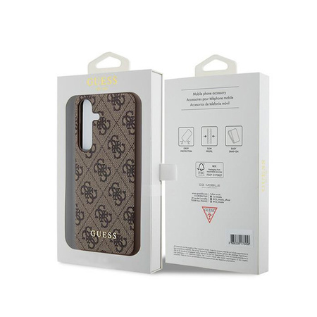 Guess 4G Metal Gold Logo - Etui Samsung Galaxy S24 (brązowy) (GUHCS24SG4GFBR)