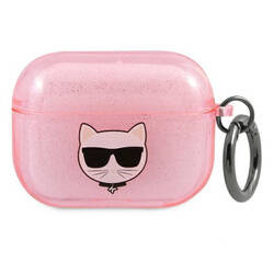 Karl Lagerfeld Choupette Head Glitter - Etui AirPods 3 (różowy) (KLA3UCHGP)