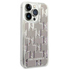 Karl Lagerfeld Monogram Liquid Glitter - Etui iPhone 14 Pro (srebrny) (KLHCP14LLMNMS)