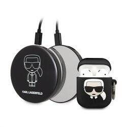 Karl Lagerfeld Bundle Ikonik – Zestaw etui do Apple Airpods 1 / 2 + Power Bank z lusterkiem (KLBPPBOA2K)