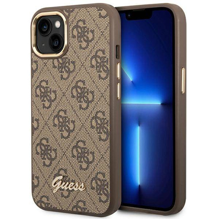 Guess 4G Metal Camera Outline Case – Etui iPhone 14 Plus (Brązowy) (GUHCP14MHG4SHW)