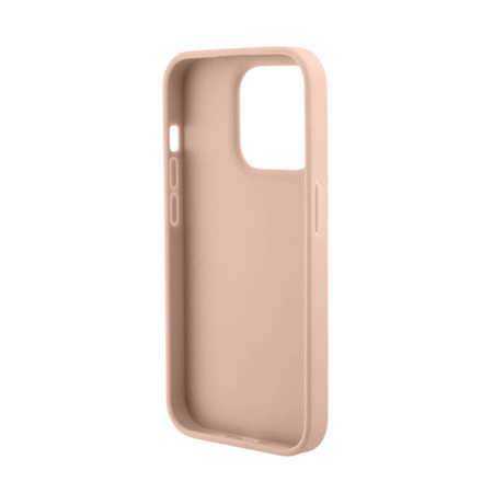 Guess Croco Triangle Metal Logo - Etui iPhone 15 Pro (różowy) (GUHCP15LPCRTHCP)
