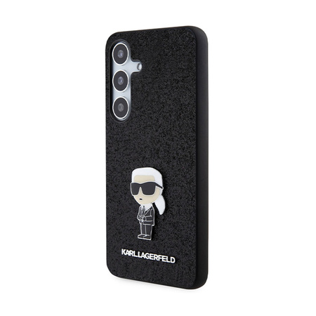 Karl Lagerfeld Fixed Glitter Ikonik Logo Metal Pin - Etui Samsung Galaxy S24 (czarny) (KLHCS24SGKNPSK)