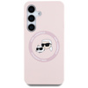 Karl Lagerfeld Silicone Double Heads And Circle MagSafe - Etui Samsung Galaxy S25 (różowy) (KLHMS25SSKCHTCP)