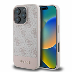 Guess 4G Bottom Stripe - Etui iPhone 16 Pro (różowy) (GUHCP16LG4GLPI)