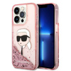 Karl Lagerfeld Liquid Glitter NFT Karl's Head - Etui iPhone 14 Pro Max (różowy) (KLHCP14XLNKHCP)