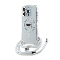 Karl Lagerfeld Crossbody IML Karl Head MagSafe - Etui iPhone 15 Pro Max (przezroczysty) (KLHMP15XHCKHNT)