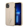 Guess Saffiano Triangle Logo Case – Etui iPhone 14 (beżowy) (GUHCP14SPSATLE)
