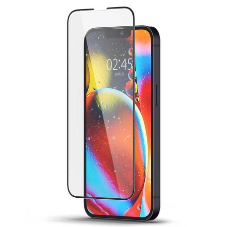 Spigen Glass FC - Szkło hartowane do iPhone 16e / iPhone 14 / iPhone 13 / iPhone 13 Pro (Czarna ramka) (AGL03392)
