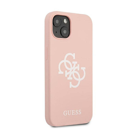 Guess Silicone 4G Big Logo - Etui iPhone 13 mini (różowy) (GUHCP13SLS4GWPI)