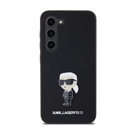 Karl Lagerfeld Silicone Ikonik Metal Pin - Etui Samsung Galaxy S24+ (czarny) (KLHCS24MSMHKNPK)