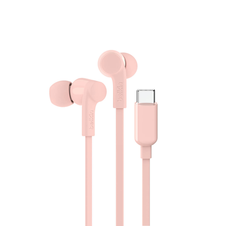 Belkin Przewodowe słuchawki douszne USB-C, różowe (G3H0002HQPKV2)