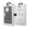 Karl Lagerfeld Leather Textured and Chain - Etui iPhone 13 Pro (czarny) (KLHCP13LPMK)