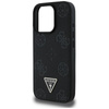 Guess Grained Hot Stamp Peony Triangle Logo MagSafe - Etui do iPhone 16 Pro (czarny) (GUHMP16LPGBTMK)