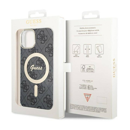 Guess 4G MagSafe - Etui iPhone 14 (Czarny) (GUHMP14SH4STK)