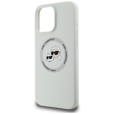 Karl Lagerfeld Silicone Double Heads And Circle MagSafe - Etui do iPhone 16 Pro Max (beżowy) (KLHMP16XSKCHTCE)