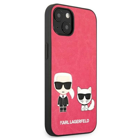 Karl Lagerfeld PU Leather Karl & Choupette Embossed - Etui iPhone 13 Mini (fuksja) (KLHCP13SPCUSKCP)
