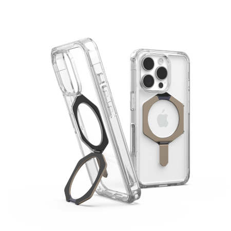 UAG Plyo XTE Magsafe - obudowa ochronna z podstawką do iPhone 16 Pro kompatybilna z MagSafe (clear/titanium) (114490114G36)