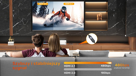 Unitek przedłużacz HDMI (M) - HDMI (F) 2.1, 8K 1,5m (C11091AGY01-1.5M)