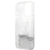 Karl Lagerfeld Liquid Glitter Karl & Choupette Head - Etui iPhone 13 Pro (srebrny) (KLHCP13LKICGLS)