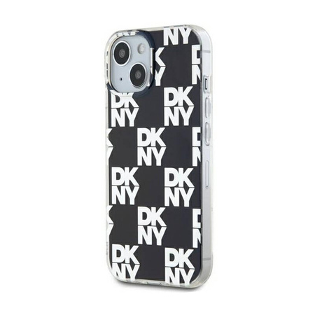 DKNY IML Checkered Mono Pattern - Etui do iPhone 15 / 14 / 13 (czarny) (DKHCP15SHDLCEK)