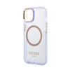 Guess Gold Outline Translucent MagSafe - Etui iPhone 14 (fioletowy) (GUHMP14SHTCMU)