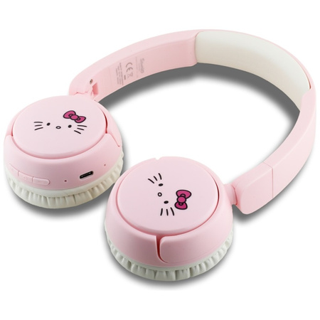 Hello Kitty Face Logo - Bezprzewodowe słuchawki nauszne Bluetooth V5.3 (różowy) (HKOBHV6ROKFP)