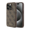 Guess 4G Metal Gold Logo - Etui iPhone 15 Pro (brązowy) (GUHCP15LG4GFBR)