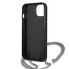 Karl Lagerfeld Leather Textured and Chain - Etui iPhone 13 (czarny) (KLHCP13MPMK)
