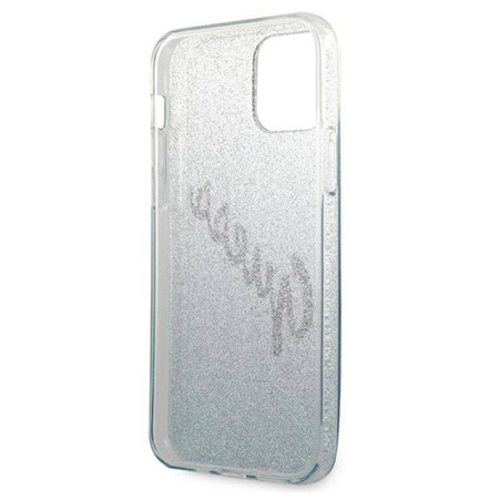 Guess Glitter Gradient Script - Etui iPhone 12 Pro Max (niebieski) (GUHCP12LPCUGLSBL)