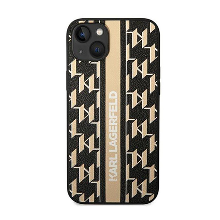 Karl Lagerfeld Monogram Stripe - Etui iPhone 14 Plus (brązowy) (KLHCP14MPGKLSKW)