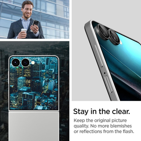 Spigen Optik Pro HD GLAS.TR EZ Fit Camera Protector 2-Pack - Szkło ochronne na obiektyw do Samsung Galaxy Z Flip 7 (Czarny) (AGL09587)
