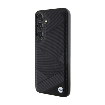 BMW Signature Leather Crossing Lines Pattern - Etui Samsung Galaxy S24 (czarny) (BMHCS24S23RCGPK)