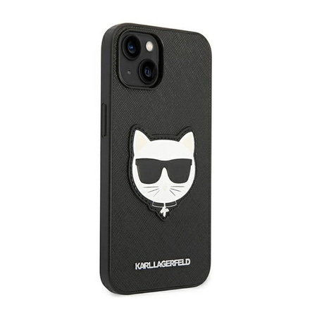 Karl Lagerfeld Saffiano Choupette Head Patch Case - Etui iPhone 14 Plus (czarny) (KLHCP14MSAPCHK)