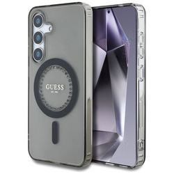 Guess Rhinestones Printed Classic Logo MagSafe - Etui do Samsung Galaxy S25 (czarny) (GUHMS25SPFTDTEK)