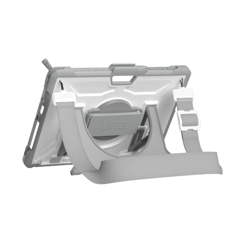 UAG Plasma - obudowa ochronna z wbudowaną podstawką oraz paskiem na ramię i dłoń do Microsoft Surface GO 1/2/3 (wersja OEM) (white/gray) (321073B14130)