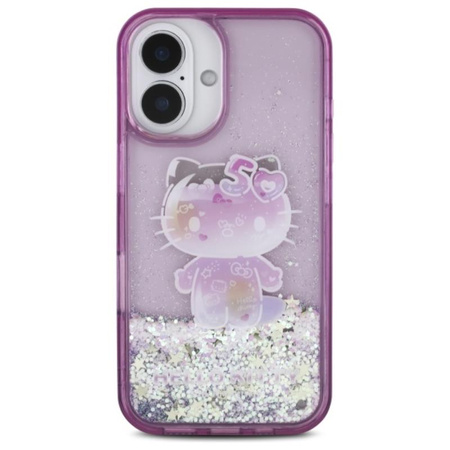 Hello Kitty Liquid Glitter 50TH Anniversary Party - Etui iPhone 16 (fioletowy) (HKHCP16SL50PPU)