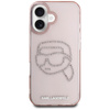 Karl Lagerfeld IML Rhinestones Karl Head - Etui do iPhone 16 (różowy) (KLHCP16SHKHDCELP)
