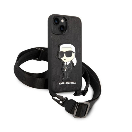 Karl Lagerfeld NFT Monogram Ikonik Patch - Etui iPhone 14 (czarny) (KLHCP14SSTKMK)