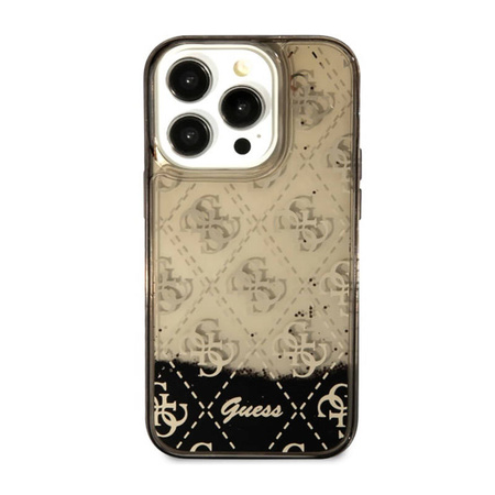 Guess Liquid Glitter Transculent 4G - Etui iPhone 14 Pro (Czarny) (GUHCP14LLC4PSGK)