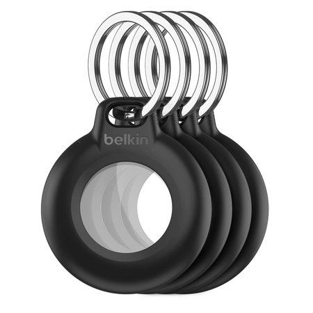 Belkin Uchwyt na AirTag z kółkiem do kluczy, wodoodporny, czarny, 4 szt. (MSC015BTBK)
